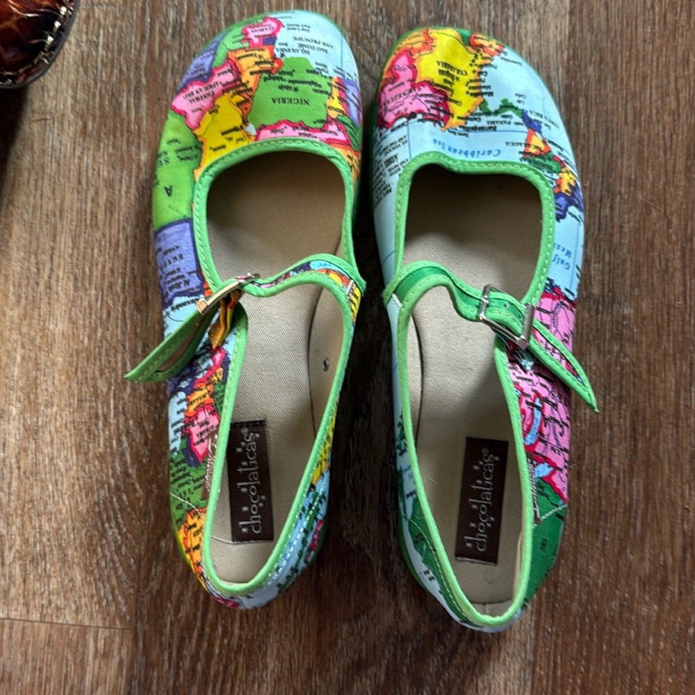 Hot Chocolate designed Map Shoes! For all who love funky statement shoes!